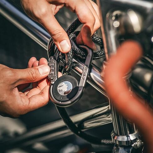 وصلة وقفل RAPTIC لبطاقات Apple AirTags، مضادة للسرقة، حلقة تسلق شديدة التحمل، بطاقات هوائية آمنة من البولي كربونات، قفل 3 أرقام، طول 4 بوصات رمادي داكن in Kuwait