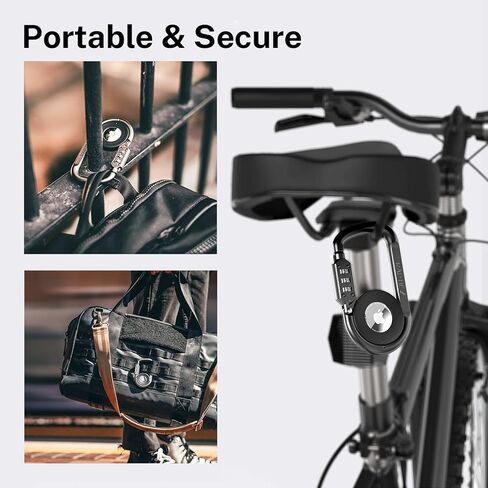 وصلة وقفل RAPTIC لبطاقات Apple AirTags، مضادة للسرقة، حلقة تسلق شديدة التحمل، بطاقات هوائية آمنة من البولي كربونات، قفل 3 أرقام، طول 4 بوصات رمادي داكن in Kuwait