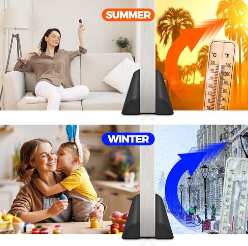 Holikme مسودة الباب سدادة مانع الضوضاء لأسفل الباب، باب قابل للتعديل، مسودة الباب، 36 بوصة، أسود in Kuwait