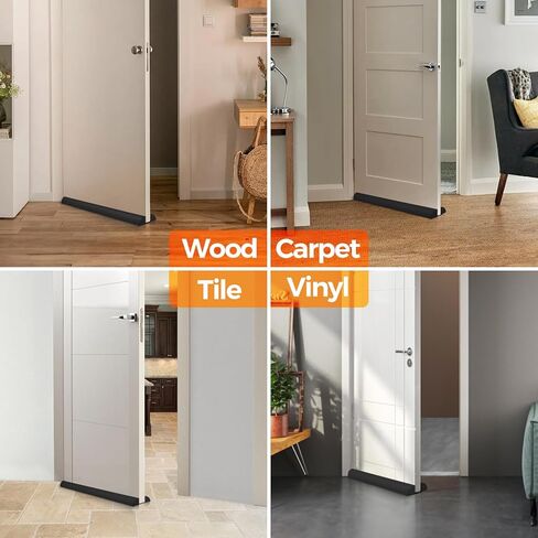 Holikme مسودة الباب سدادة مانع الضوضاء لأسفل الباب، باب قابل للتعديل، مسودة الباب، 36 بوصة، أسود in Kuwait