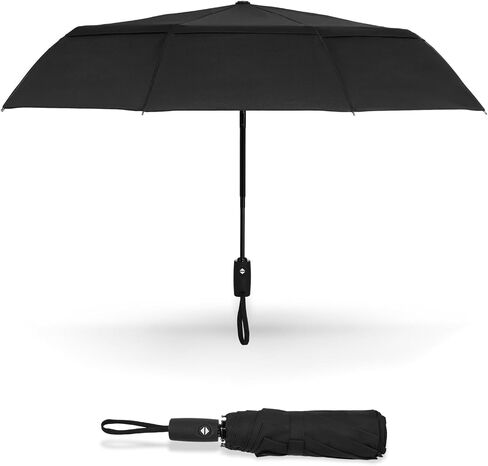 PANBU Umbrella Umbrellas for Rain, Ideal Portable Travel Umbrella Windproof Compact Umbrella for wind and Rain, --Stong Wind Resistant, Heavy Duty, Automatic Umbrella, Easy Open Close--Perfect Mens Umbrell for Car, Backpack, Adults and On The GO, 46in Bla in Saudi Arabia