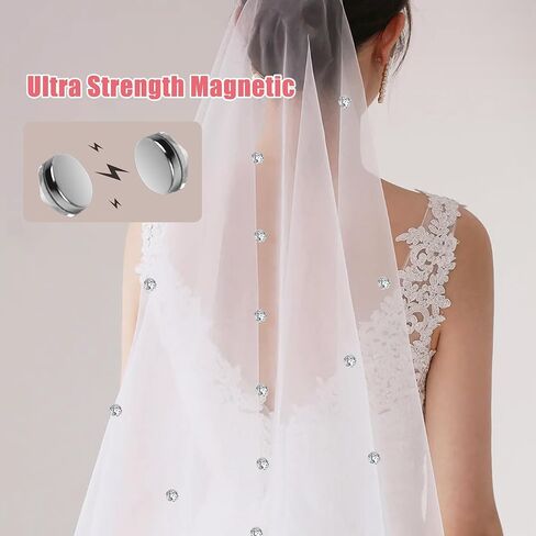 24 Sets Wedding Veil Weights Magnetic Pearls- 0.4 Inch Bridal Veil Weights Magnetic Double-sided Artificial Pearls for Wedding Bridal Decoration in Saudi Arabia