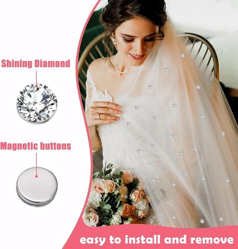 24 Sets Wedding Veil Weights Magnetic Pearls- 0.4 Inch Bridal Veil Weights Magnetic Double-sided Artificial Pearls for Wedding Bridal Decoration in Saudi Arabia