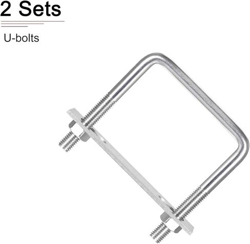 M8x60x90mm(ThreadxWxL) Square U Bolt - 2Pack - Good for Trailer Pipe Replacement Parts - 304 Stainless Steel U Shape Bolts in Saudi Arabia