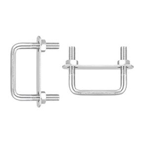 M8x60x90mm(ThreadxWxL) Square U Bolt - 2Pack - Good for Trailer Pipe Replacement Parts - 304 Stainless Steel U Shape Bolts