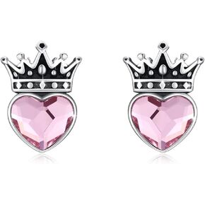 TRISHULA Princess Crown Earrings 925 Sterling Silver Princess Stud Earrings Queen Jewelry for Women Girls Birthday Gifts in Kuwait