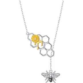 Sterling Silver Ladybug Y Necklace Moonstone Ladybug Pendant Lucky Clover Bug Necklace Miraculous Ladybug Jewelry Gifts for Women Girls