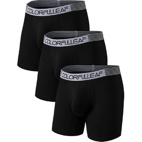 ملابس داخلية رجالية من COLORFULLEAF سراويل داخلية قطنية ناعمة قابلة للتمدد بحزام خصر عريض in Kuwait