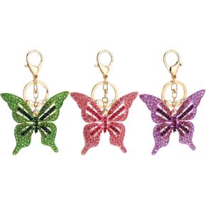 Cute Animal Butterfly Crystal Rhinestone Sparkling Keychain Key Ring Car Bag Pendant Purse Charm Decor Gifts