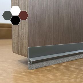 Door Sweep for Bottom of Door, Integrated Bottom Door Draft Stopper with Brush, Self-Adhesive Under Door Seal for Dust/Noise/Hot or Cold Air Insulation, Black 39.37" L/1" W