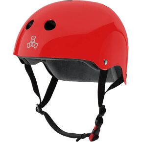 Triple Eight The Certified Sweatsaver Helmet for Skateboarding, BMX, Roller Derby and Roller Skating, Pink Glossy, L/XL