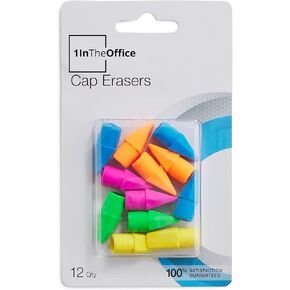 1InTheOffice Pencil Top Eraser, Pink Wedge Eraser Latex-Free, Pencil Cap Erasers 288 Pack