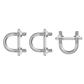 M6x38x58mm(ThreadxWxL) Round U Bolt - 3Pack - Good for Trailer Pipe Replacement Parts - 304 Stainless Steel U Shape Bolts