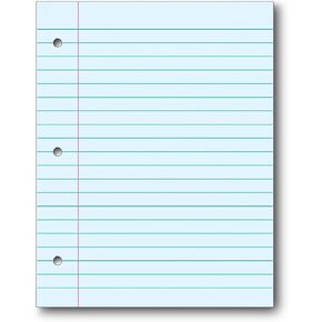 School Smart - 87154 3-Hole Punched Filler Paper, 8-1/2 x 11 Inches, Blue, 100 Sheets