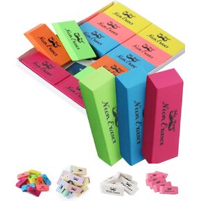 Mr. Pen- Erasers, Pencil Eraser, 12 Pack, Neon Colors, Erasers, Eraser, Erasers for Drawing, Eraser Pencil, Pencil Erasers, Erasers for Kids, Art Erasers for Drawing, Artist Eraser, Colorful Erasers