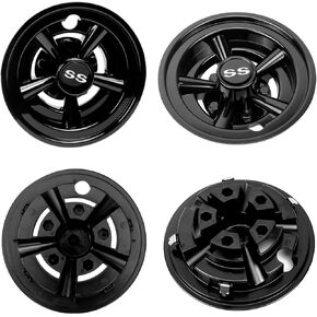 Golf Cart SS Wheel Covers Hubcaps, 8 Inch Chrome Golf Cart Hub Caps Snap-on Installation (Set of 4), Fits EZGO Yamaha Club Car