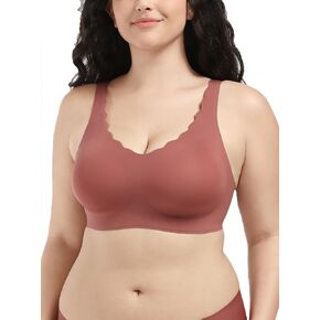 Wireless Bra Seamless Comfort Everyday Bra for Women, Breathable Seamless Bra with Scallop Edges
