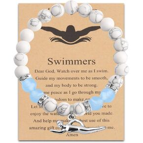 MYOSPARK Swimmers Gift Swimming Bracelet Message Card Jewelry Swimming Lover Gift Swim Team Gift for Swim Player