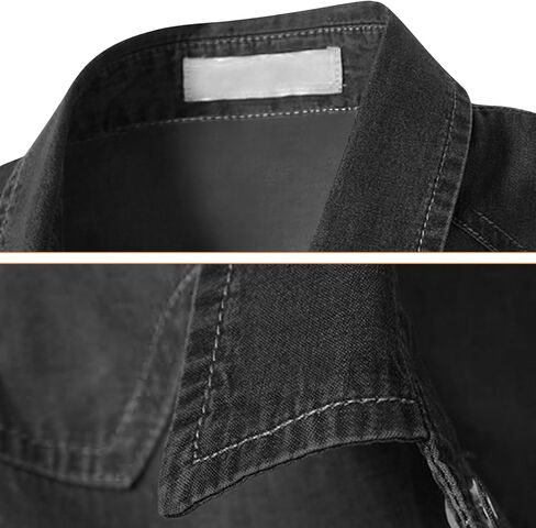 Women's Denim Shirt 3/4 Sleeve Tie Front Top Knot Chambray Cardigan Button Shirt Jean Crop Top Jacket in Saudi Arabia