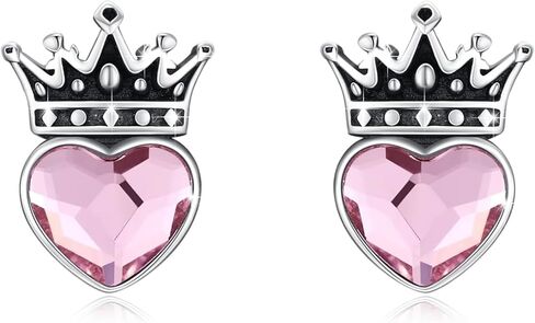 Princess Crown Earrings 925 Sterling Silver Princess Stud Earrings Queen Jewelry for Women Girls Birthday Gifts in Kuwait