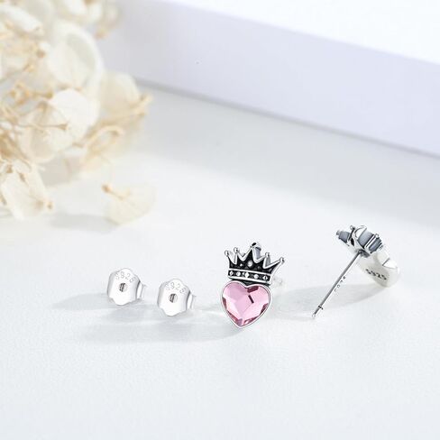 Princess Crown Earrings 925 Sterling Silver Princess Stud Earrings Queen Jewelry for Women Girls Birthday Gifts in Kuwait