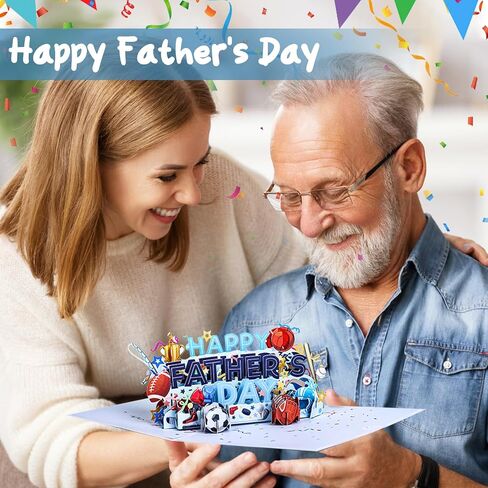 بطاقة عيد الأب من Pyoimmne، بطاقات عيد الأب السعيدة ثلاثية الأبعاد من زوجة الابن والابن، هدايا بطاقات تهنئة مضحكة لعيد الأب للأب والزوج والجد والابن للرجال in Saudi Arabia