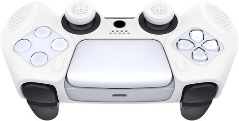 PlayVital Ninja Edition Anti-Slip Silicone Cover Skin for ps5 Wireless Controller, Ergonomic Protector Soft Rubber Case for ps5 Controller Fits with Charging Station with Thumb Grip Caps - Black in Kuwait