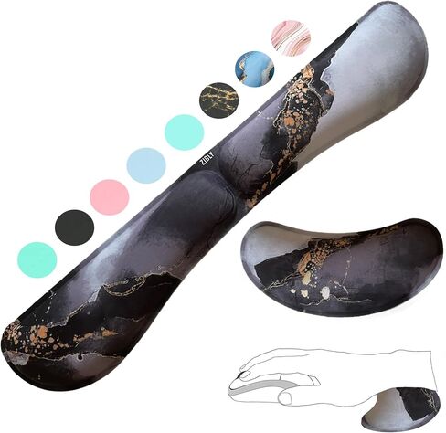 Zibly Ergonomic Gel Keyboard Wrist Rest & Mousepad Rests for Computer, Silky Memory Foam for Typing, Laptop Keyboard and Mouse Desk Pads Support Hand and Arm, 2 Piece Pad for Office and Travel in Saudi Arabia