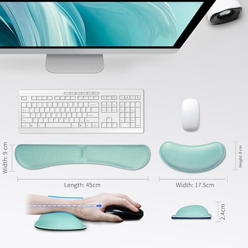 ZIBLY Wrist Rest Keyboard and Mouse Set - Anti-Skid Non Slip Ergonomic Wrist Cushion Support Pad - Easy Typing,Pain Relief - Premium Memory Foam for Work from Home Gaming Computer Laptop in Kuwait