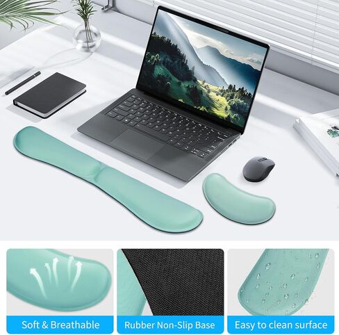 ZIBLY Wrist Rest Keyboard and Mouse Set - Anti-Skid Non Slip Ergonomic Wrist Cushion Support Pad - Easy Typing,Pain Relief - Premium Memory Foam for Work from Home Gaming Computer Laptop in Kuwait