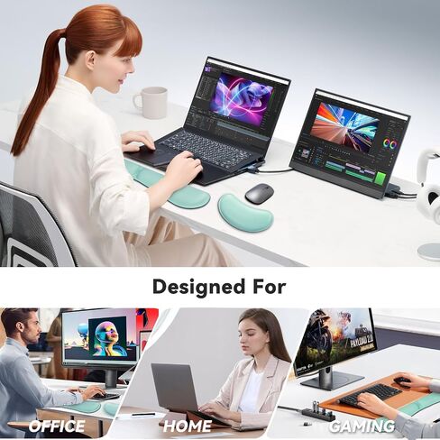 ZIBLY Wrist Rest Keyboard and Mouse Set - Anti-Skid Non Slip Ergonomic Wrist Cushion Support Pad - Easy Typing,Pain Relief - Premium Memory Foam for Work from Home Gaming Computer Laptop in Kuwait