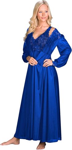 Shadowline Silhouette Gown and Peignoir Set (51737), Red, 3X in Kuwait
