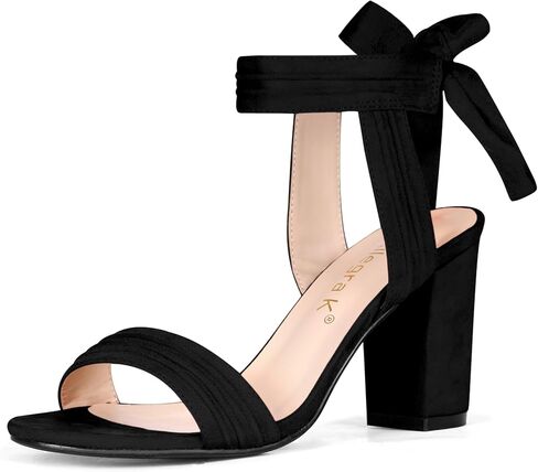 صندل نسائي من Allegra K مفتوح عند أصابع القدم ورباط خلفي بكعب مكتنز in Kuwait