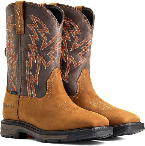 Ariat Mens WorkHog XT BOA Waterproof Work Boot Aged Bark/Brown 15 Wide in Saudi Arabia
