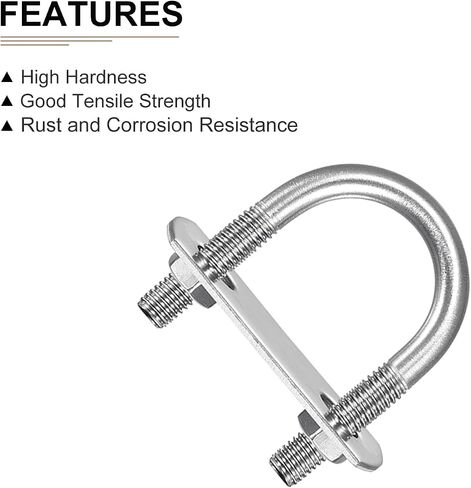 M6x38x58mm(ThreadxWxL) Round U Bolt - 3Pack - Good for Trailer Pipe Replacement Parts - 304 Stainless Steel U Shape Bolts in Saudi Arabia