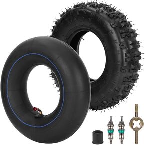 RUTU (2 Pack)2.80/2.50-4" 8.5" Replacement Tire + Inner Tube with TR87 Bent Valve Stem for Electric Wheelchairs Pneumatic Hand Truck Utility Cart Lawn Mowers Wheelbarrows Dollies Scooters