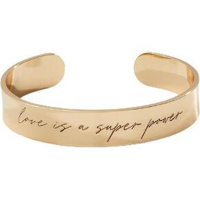 Alex and Ani AA770423SS,Love is a Superpower Cuff,Shiny Silver,Silver, Bracelets