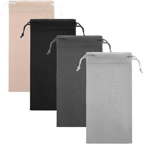 Bremorou 4 Pcs Soft Sunglasses Pouch 6.9 X 3.54inch Microfiber Eyeglass Pouch Glasses Sleeve Pouch Sunglasses Case Bag