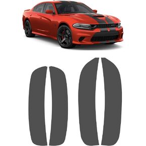 for 2015-2020 Dodge Charger -Front & Rear Tinted Side Marker Light Overlays | Precut Smoked Vinyl Tint Film Black Out Dark Smoked (20% Dark Smoked)