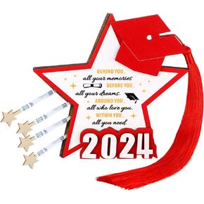 Wenqik 2024 Graduation Gift Money Holder Graduation Unique Money for Cash Gift Graduation Star Shaped Money Box with Real Tassel Money Hanging Ornaments Decoration Gifts for Graduation Party Supplies