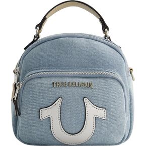 True Religion Mini Backpack, Convertible Small Travel Bag Purse for Men and Women, Adjustable Shoulder Straps, Dark Denim, 7 Inch