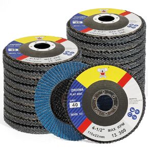 Flap Discs 4-1/2 for Angle Grinder 20 PCS, Zirconia Abrasive Grinding Disc, 40/60/80/120 Assorted Grits Angle Grinder Sanding Disc, T27 Grinding Wheel for Grinding, Finishing, Deburring