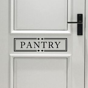 Pantry Decal Pantry Room Vinyl Sign Door Decal Wall Stickers Vinyl Decal Pantry Stickers 15.5x4 inch (Black)