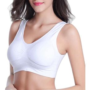 Sports Bra Yoga Fitness Single-Layer Vest No Trace Gathering Comfortable Underwear Bra (Various Styles) (XXXL, White)