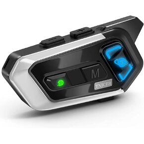 TNICER Motorcycle Bluetooth Headset with ENC Tech, T3X Helmet Bluetooth Headset, 1000m 8-Way Motorcycle Helmet Bluetooth, Stronger Call Noise Reduction,3 Sound Effects & Universal Paring(1 Pack)