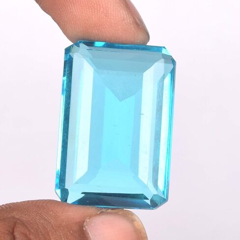 GEMHUB Baby Pink Topaz Emerald Shape Loose Gemstone in Saudi Arabia