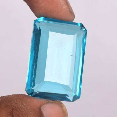 GEMHUB Baby Pink Topaz Emerald Shape Loose Gemstone in Saudi Arabia