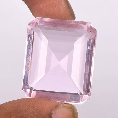 GEMHUB Baby Pink Topaz Emerald Shape Loose Gemstone in Saudi Arabia