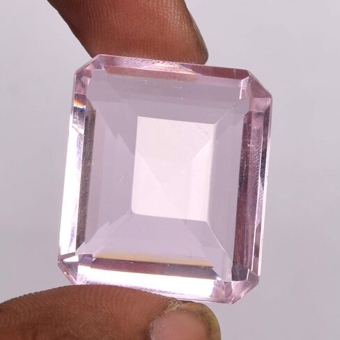 GEMHUB Baby Pink Topaz Emerald Shape Loose Gemstone in Saudi Arabia