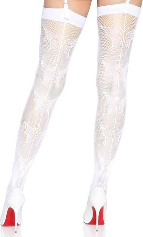 Leg Avenue Womens Micro Net Butterfly Backseam Thigh Highs in Saudi Arabia
